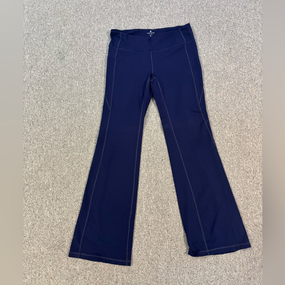 Athleta leisurewear pants, navy blue, XL, slightly flared legs